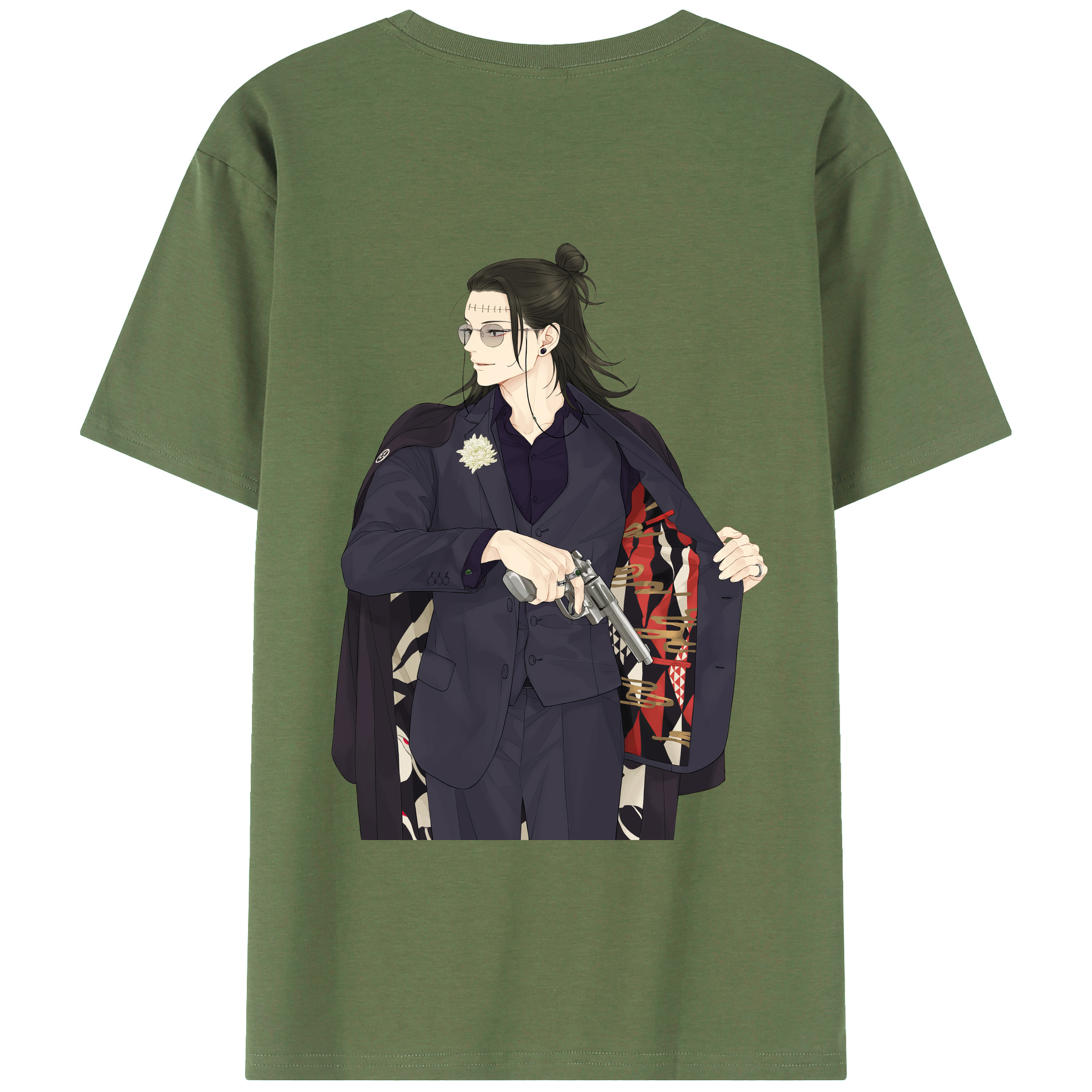 （画像用） 呪術廻戦 Jujutsu Kaisen 綿100％ メンズ半袖Tシャツ（バックプリント） 通気性